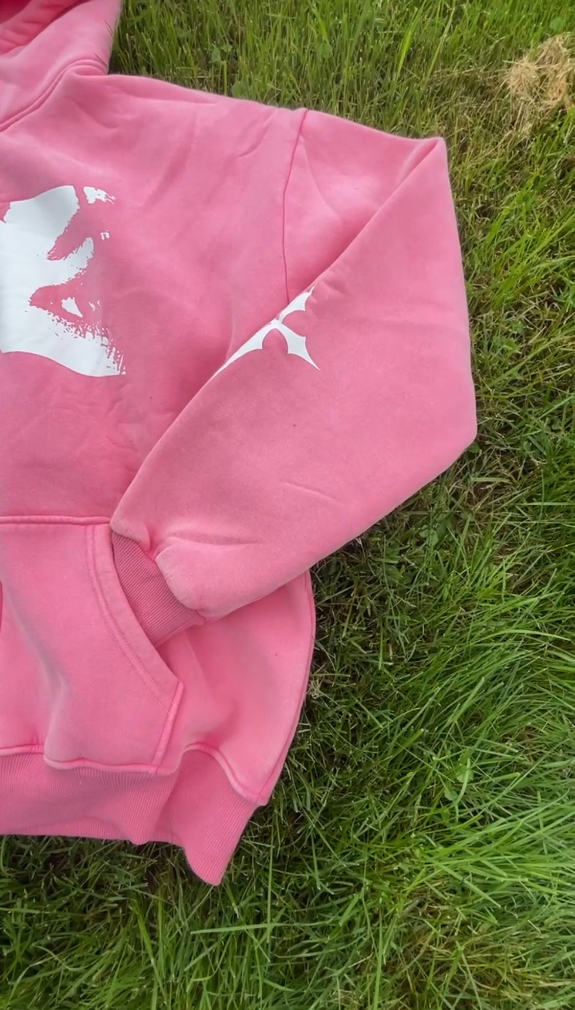 Savior Eyes Pink Acid Wash Hoodie